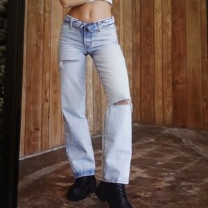 REVICE Denim Folded Over Blue Jeans Streatwear Sexy Womens Size 23